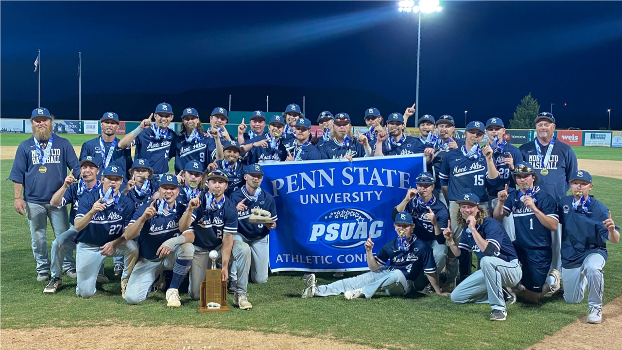 Penn State Mont Alto captured the 2022 PSUAC Baseball Championship. Team photo shown here.