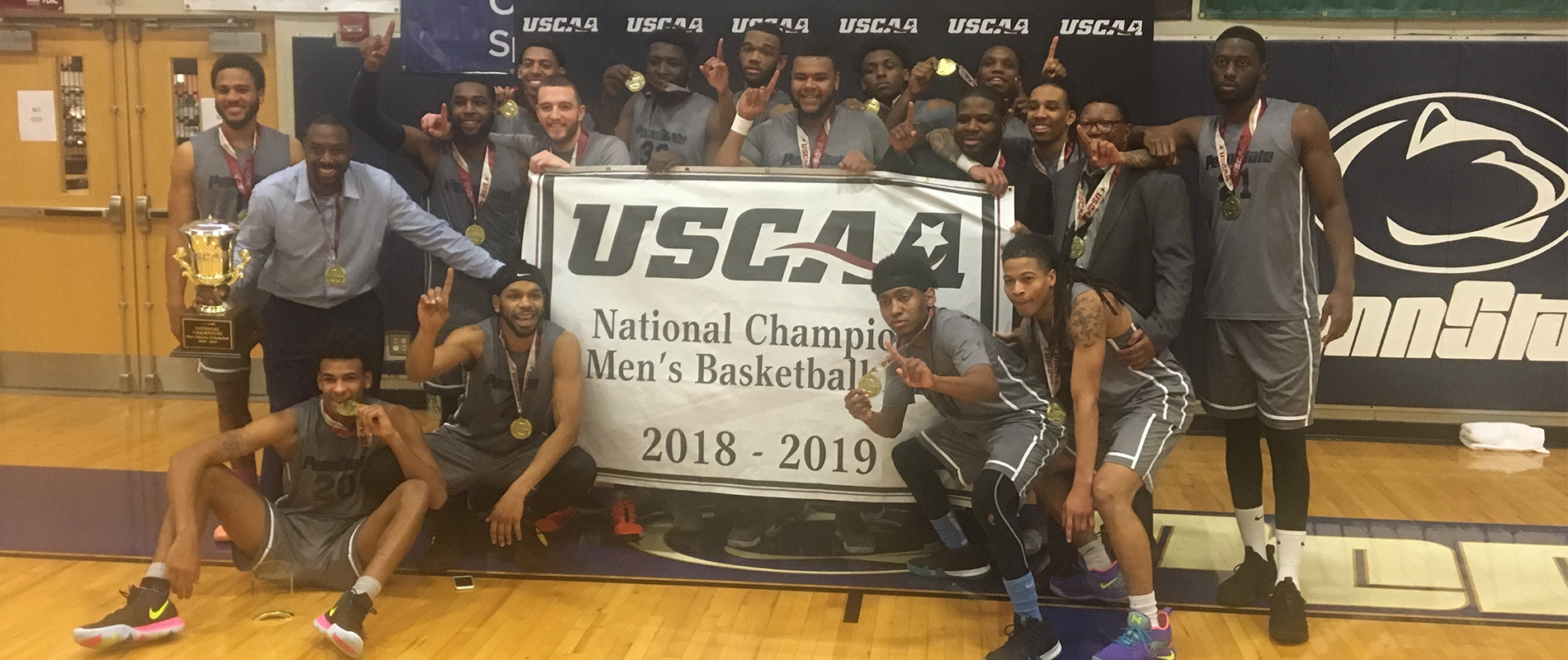 Penn State Wilkes-Barre men's basketball captured the 2019 USCAA Division II National Championship.