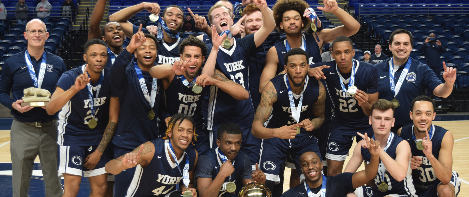 Penn State York men's basketball won the 2019 PSUAC Championship.