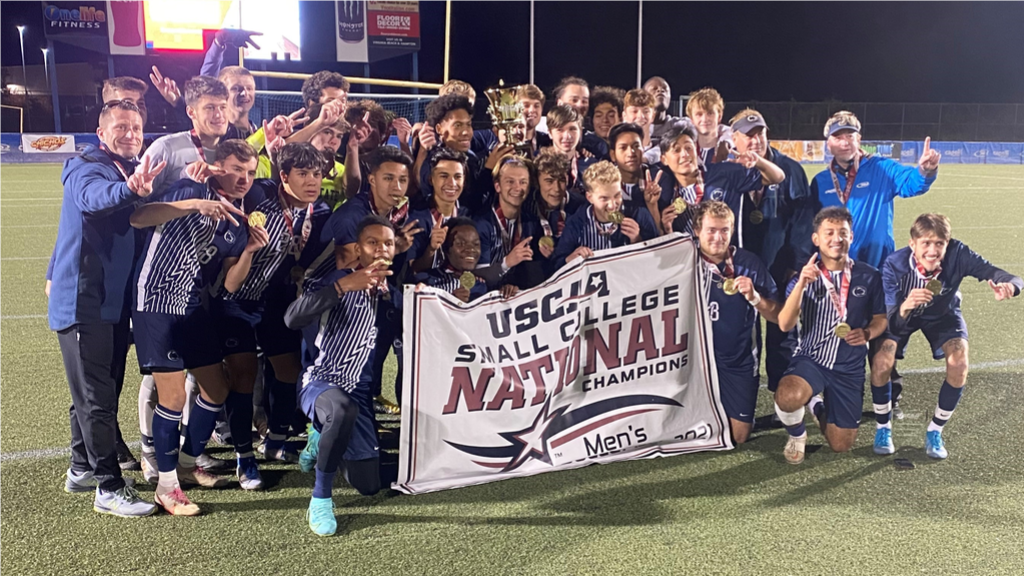Penn State Brandywine men's soccer won the 2021 USCAA Division II Small College National Championship.
