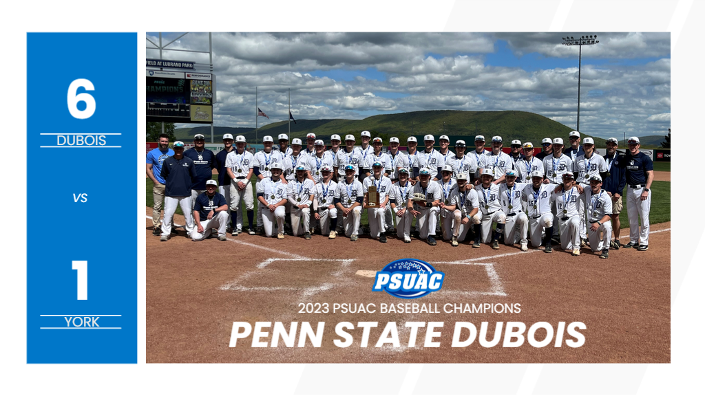 Penn State DuBois captured the 2023 PSUAC Baseball Championship on Monday, May 8th at Medlar Field at Lubrano Park.
