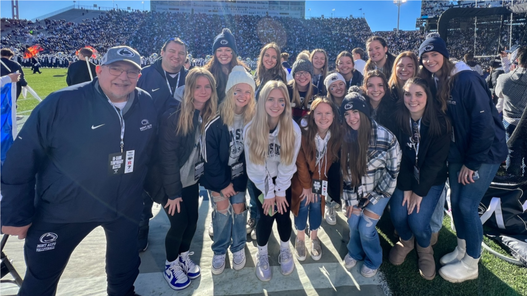 Penn State Mont Alto's volleyball team (pictured), along with Penn State Brandywine softball and Penn State DuBois baseball, were recognized at Beaver Stadium during halftime of All-U Day at the Penn State-Rutgers football game on Saturday, November 18th, 2023.