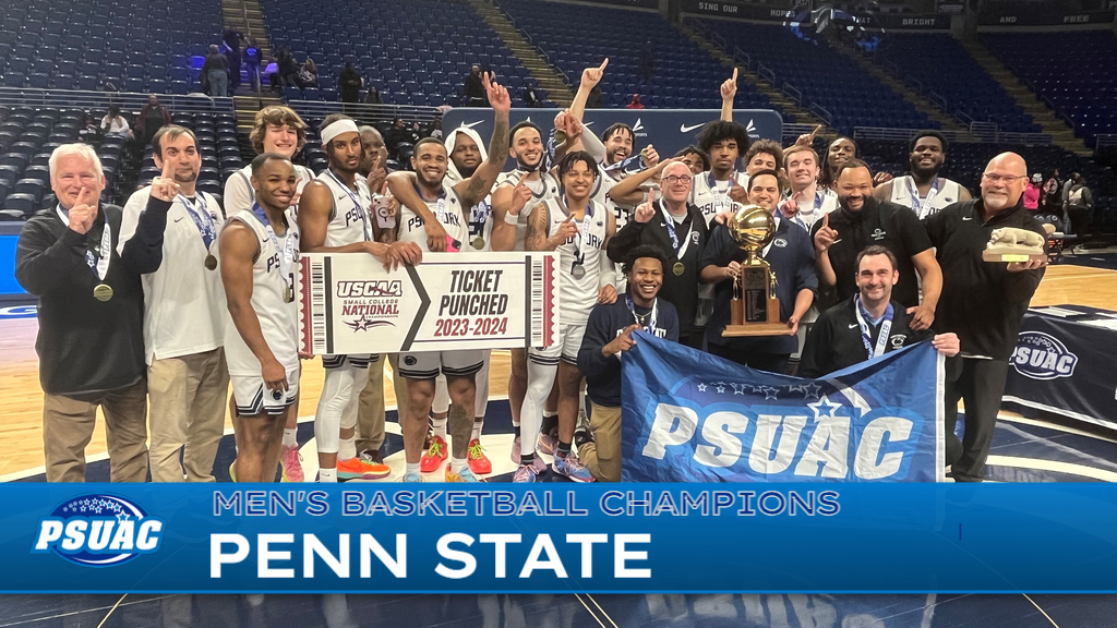 Penn State York men's basketball won the 2024 PSUAC Championship on March 2nd at the Bryce Jordan Center in University Park, Pa.