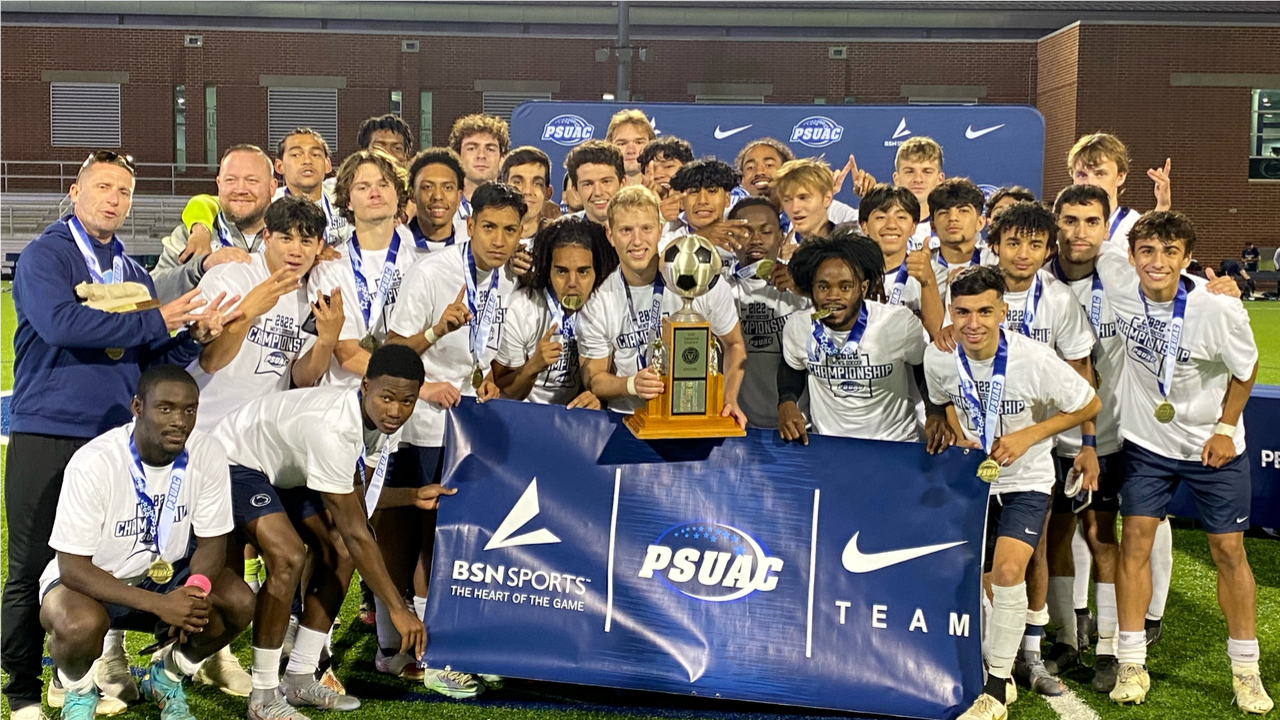 Penn State Brandywine's Men's Soccer team (pictured) captured their sixth straight PSUAC Championship on November 2, 2022 at Panzer Stadium.